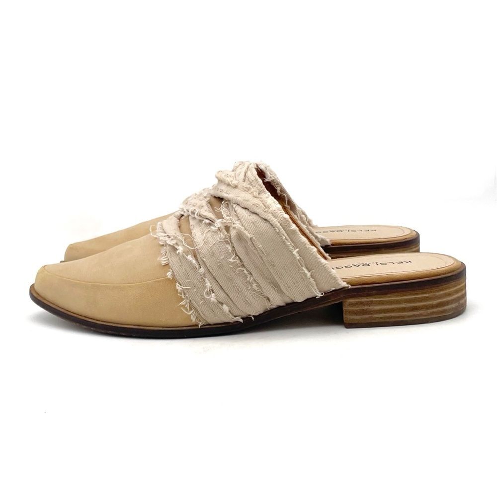 Kelsi Dagger Brooklyn Alder Mules Size 9 Tan Leather Pointed Toe Boho Slip On - Picture 5 of 15